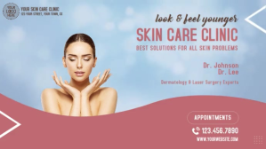 Blue Skin Care Clinic Promotion Digitalt display Template