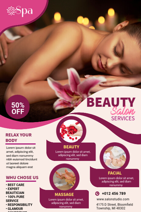 Beauty & Spa Banner design Plakat template