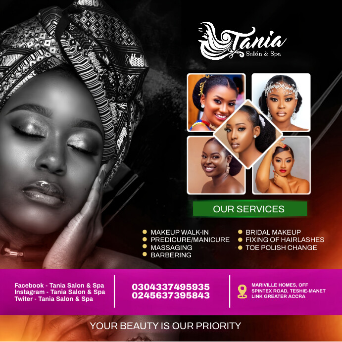 Beauty and Diet, Hair Salon Instagram Post template