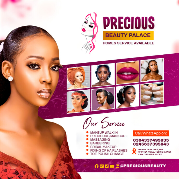 Beauty and Diet, Hair Salon Instagram Post template