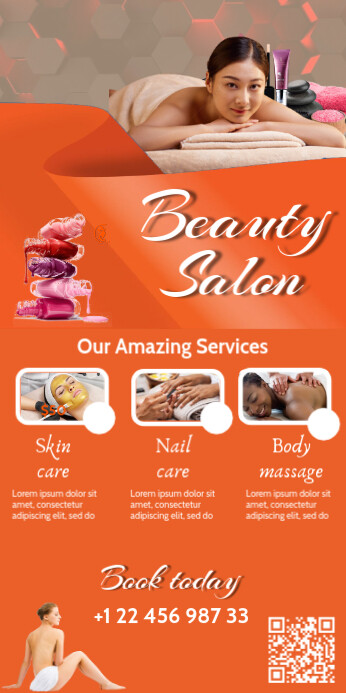 Beauty and diet salon banner Rolbanner 3' × 6' template