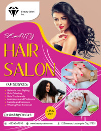 Beauty and Hair Salon Services Flyer template