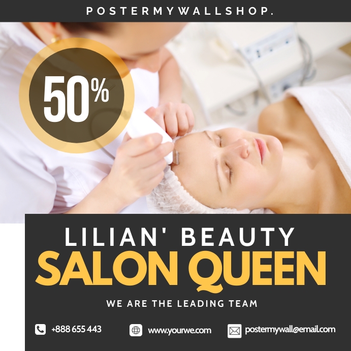 beauty and salon Publicação no Instagram template