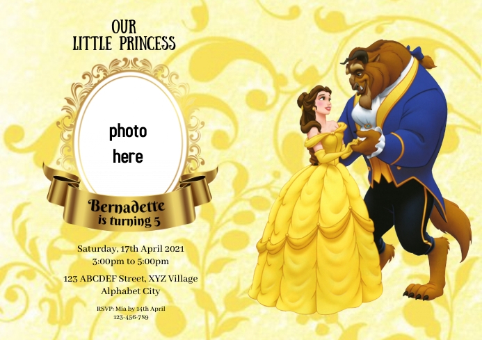 Beauty And The Beast Birthday Invitations www.postermywall.com