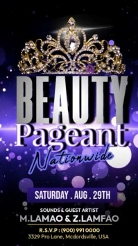 Beauty Contest Purple Digitalanzeige (9:16) template