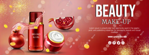 红色 Beauty and Makeup Facebook Cover Photo Template