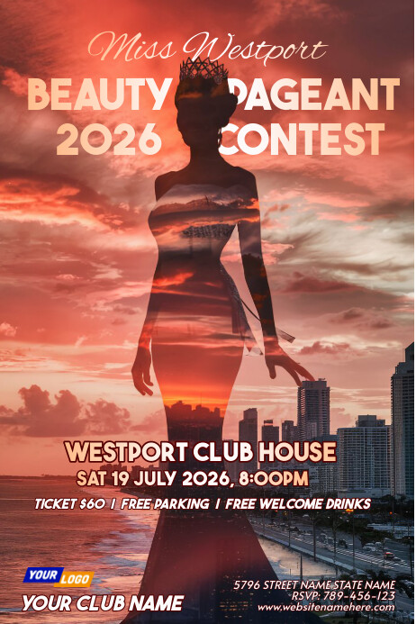 Beauty Pageant Contest Ad Poster Template | PosterMyWall