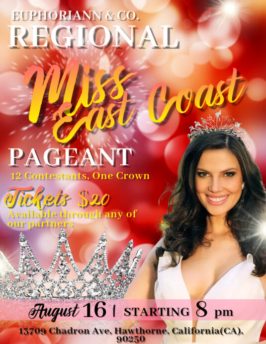 Beauty/Pageant Contest Flyer Template PosterMyWall Beauty/Pageant Contest Flyer Template PosterMyWall