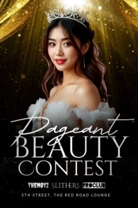 Beauty Pageant Gold Night Poster template