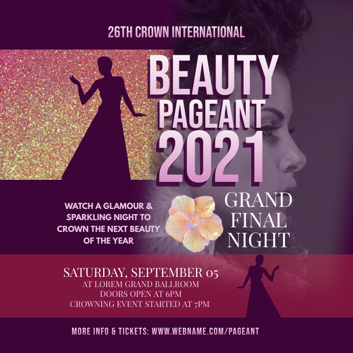 Purple Beauty Pageant Instagram Post Template | PosterMyWall