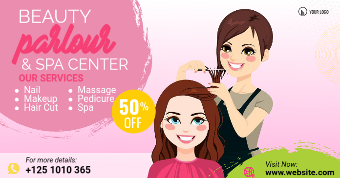 Beauty Parlor Ad Facebook Post Template | PosterMyWall