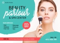 Beauty Parlor Banner Ad Postcard template