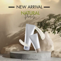 Beauty products display with podium and light Square (1:1) template