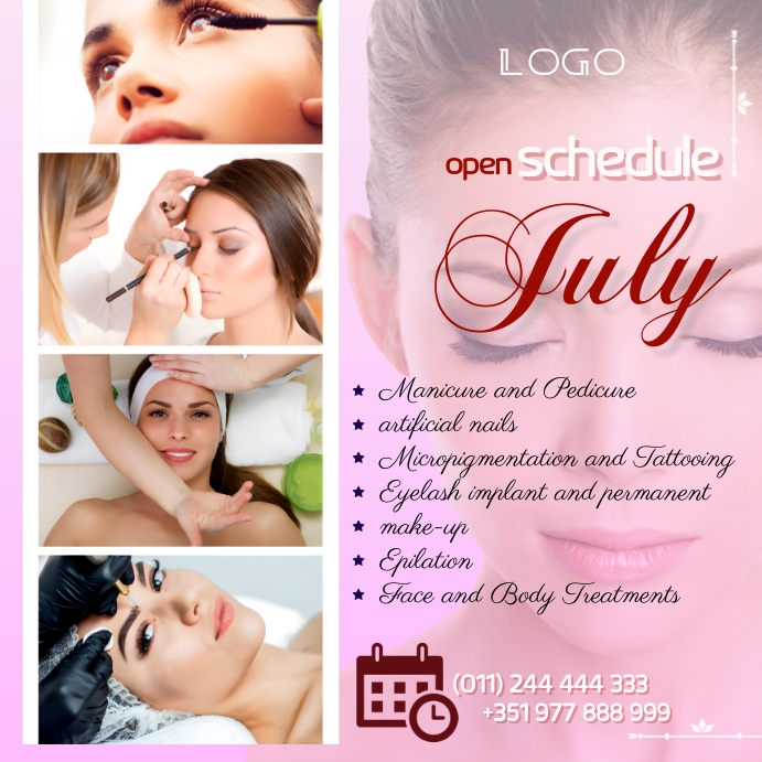 beauty sallon template Wpis na Instagrama