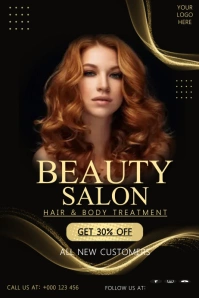 beauty salon, hair salon, beauty parlor, spa Плакат template