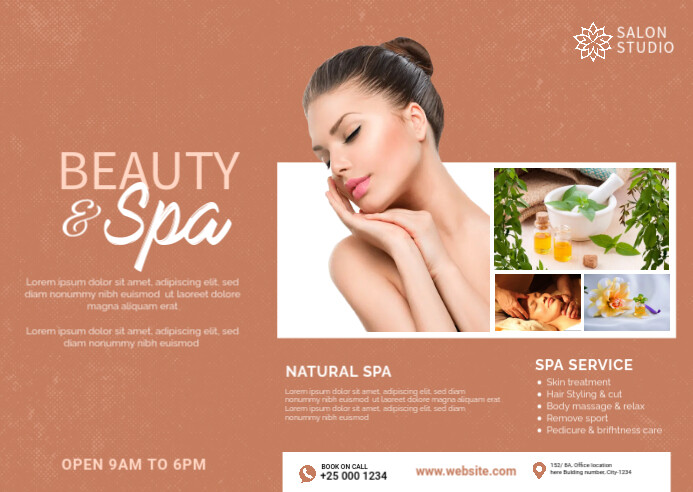 Beauty Salon & Skin Care Ad Postcard template