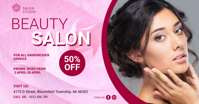 Beauty Salon & Spa Banner Ad Obraz udostępniany na Facebooku template