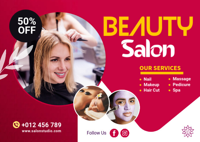 Beauty Salon & Spa Banner Postcard template