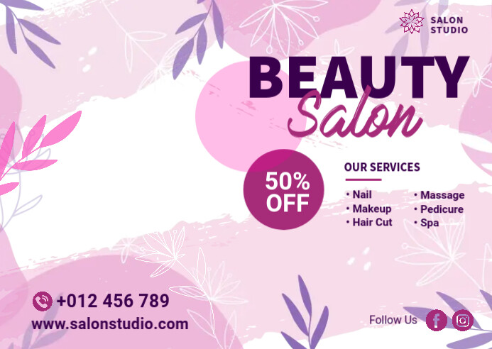 Beauty Salon & Spa Banner Pocztówka template