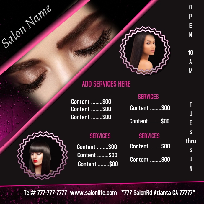 BEAUTY SALON ( INSTAGRAM POST) Wpis na Instagrama template
