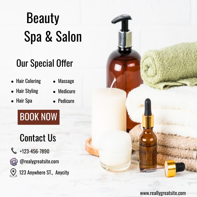 beauty salon ad,beauty spa and salon offer Template PosterMyWall