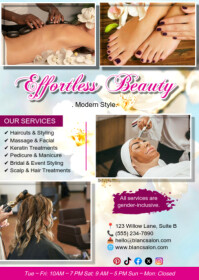 Beauty Salon Ad A6 template