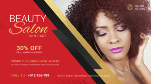 Beauty Salon Banner Ad Publicação do Twitter template