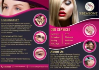 Beauty salon bi fold template A6