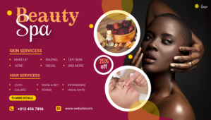 Pink Beauty Salon Blog header Igama LeBhulogi Template