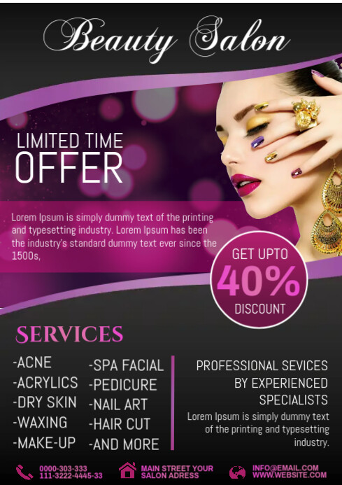 BEAUTY SALON A4 template