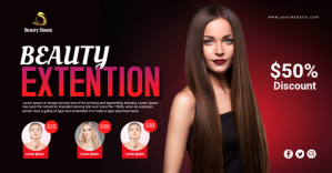 สีดำ Beauty Extension Promotion Facebook Event Cover Template
