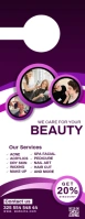 Beauty salon door hanger Demi-page de format Letter template