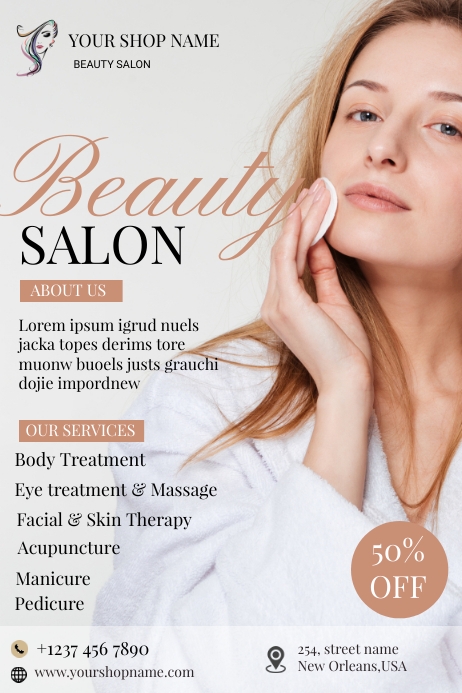 Beauty salon flyer Template PosterMyWall