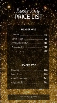 Beauty Salon Luxury Price List Template Instagram Story