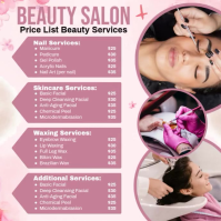 Beauty Salon Price List Ads Instagram Post template