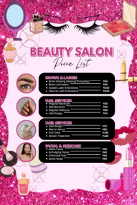 Purple Beauty Salon Price List Poster Template