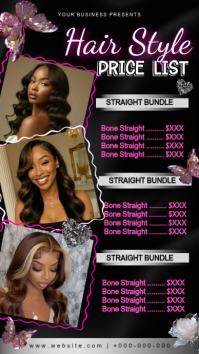 Beauty salon price list flyer template Instagram 快拍