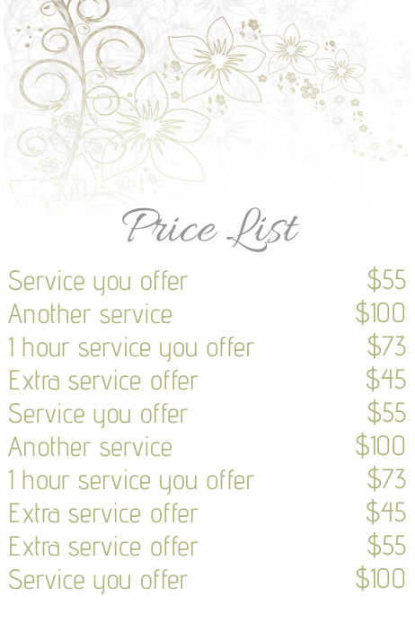 Beauty Salon Price List Template Postermywall