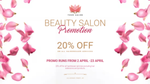 Beauty salon promotion design template Facebook Cover Video (16:9)