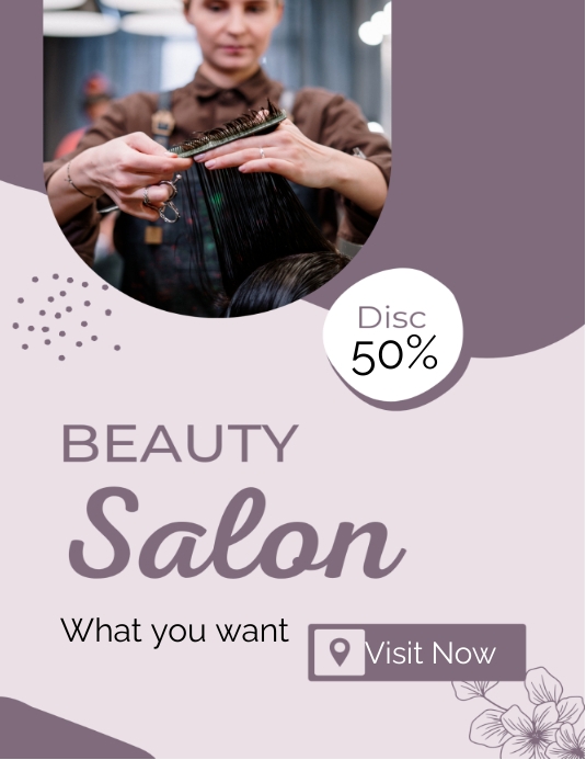 Beauty salons flyer,hair salon (1) Template PosterMyWall