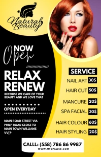 BEAUTY SALOON FLYER Half Page Wide template