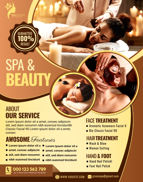 beauty saloon flyer template Cartaz/placa