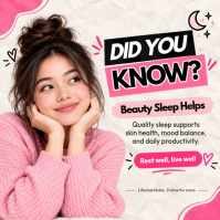 Putih Beauty Sleep Сообщение Instagram Template