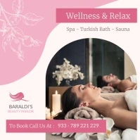 beauty spa advertisement kaki and pink colors Instagram Post template