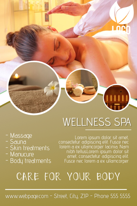 beauty spa and massage flyer template | PosterMyWall