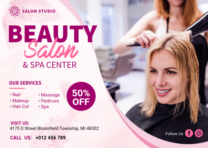 Beauty Spa Center Banner Ad Template | PosterMyWall