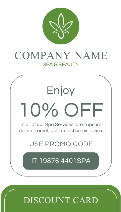 beauty spa gift card 10% off Template | PosterMyWall