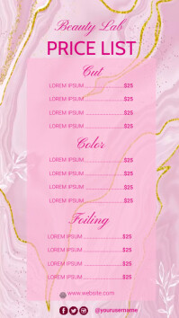 BEAUTY SPA PRICELIST Instagram Story template