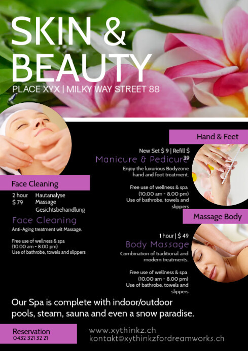 Beauty Spa Skin Wellness Treatment Health Ad A4 template