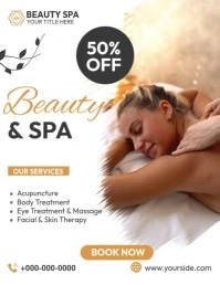 Beauty Spa Video Poster Volante (Carta US) template